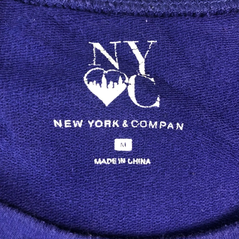 New York & Co Sweatshirt Womens Medium Purple Sequin